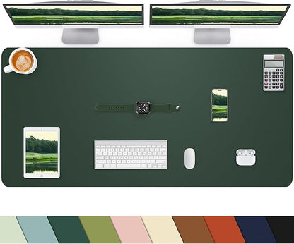Desk mat Large, Leather Desk Pad Protector,Office Desk Mat,Mouse Pad, Non - Slip Desk Blotter, Laptop Desk Pad, Waterproof Desk Writing Pad for Office&Home (Dark Green, 48" x 24") | Desk Pads Blotters - TrueDesk
