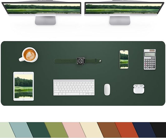 Desk mat Large, Leather Desk Pad Protector,Office Desk Mat,Mouse Pad, Non - Slip Desk Blotter, Laptop Desk Pad, Waterproof Desk Writing Pad for Office&Home (Dark Green, 55" x 24") | Desk Pads Blotters - TrueDesk