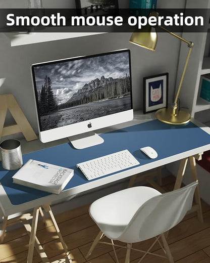 Desk mat Large, Leather Desk Pad Protector,Office Desk Mat,Mouse Pad, Non - Slip Desk Blotter, Laptop Desk Pad, Waterproof Desk Writing Pad for Office&Home (Grey Blue, 48" x 24") | Desk Pads Blotters - TrueDesk