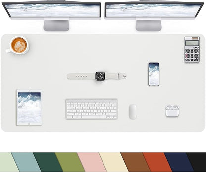Desk mat Large, Leather Desk Pad Protector,Office Desk Mat,Mouse Pad, Non - Slip Desk Blotter, Laptop Desk Pad, Waterproof Desk Writing Pad for Office&Home (Ivory White, 48" x 24") | Desk Pads Blotters - TrueDesk