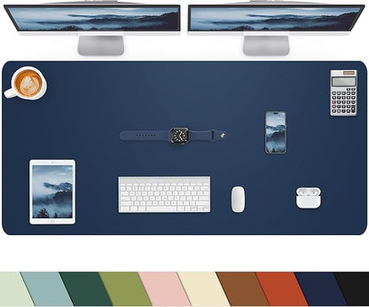 Desk mat Large, Leather Desk Pad Protector,Office Desk Mat,Mouse Pad, Non - Slip Desk Blotter, Laptop Desk Pad, Waterproof Desk Writing Pad for Office&Home (Midnight Blue, 48" x 24") | Desk Pads Blotters - TrueDesk