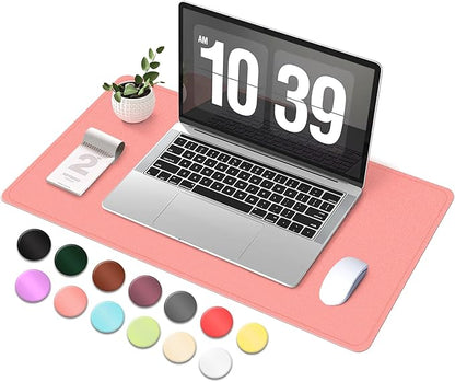 Desk Pad Protector, Leather & Suede Desk Mat, Non - Slip Desk Pad Mat, Large Mouse Pad, Waterproof Desk Blotter Mat, Desk Cover for Office, Home (Sweet Pink, 23.6" x 13.7") | Desk Pads Blotters - TrueDesk