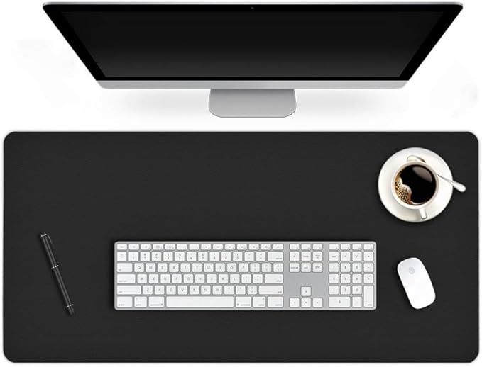 Desk Protector Blotter Pad on Top of Desks PU Leather Office Desk Writing Mat Computer Laptop Gaming Under Keyboard Mouse Pad Desk Decor Accessories Organizer for Women Men Kids Black 16 X 32 Inches | Desk Pads Blotters - TrueDesk