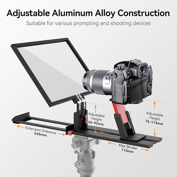 Desview P13 Portable Teleprompter for Camera Compatible with 12.9" Tablets Wireless Remote Control Foldable Sun Hood Lightweight (1.7kg) for Video Recording Vlogging Live Streaming | Teleprompters - TrueDesk