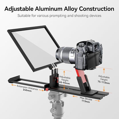 Desview P13 Portable Teleprompter for Camera Compatible with 12.9" Tablets Wireless Remote Control Foldable Sun Hood Lightweight (1.7kg) for Video Recording Vlogging Live Streaming | Teleprompters - TrueDesk
