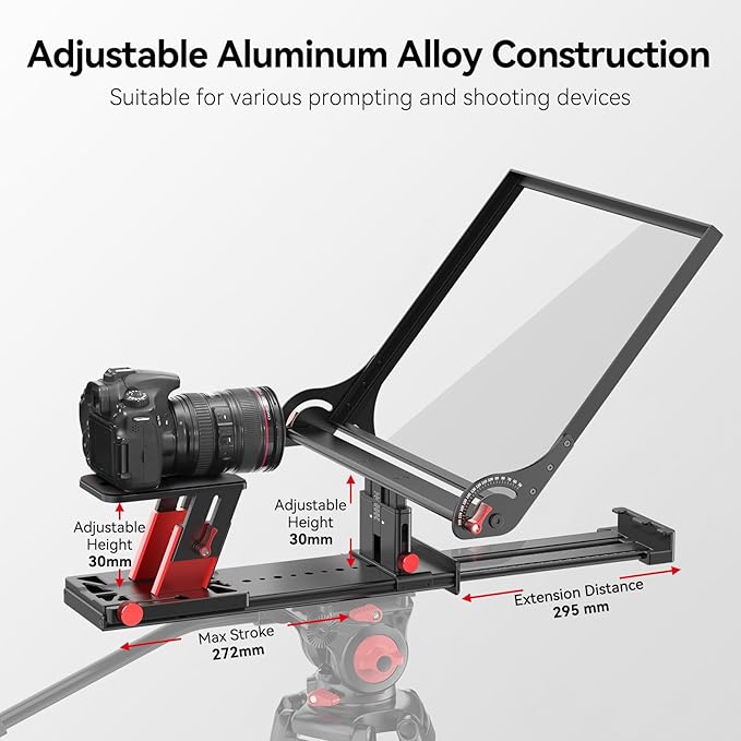 Desview P17 Portable Teleprompter for Camera Video Recording, Foldable Auto - Scrolling Prompter with Wireless Remote Sunshade & Tripod Mount Compatible with iPhone Android Tablet | Teleprompters - TrueDesk