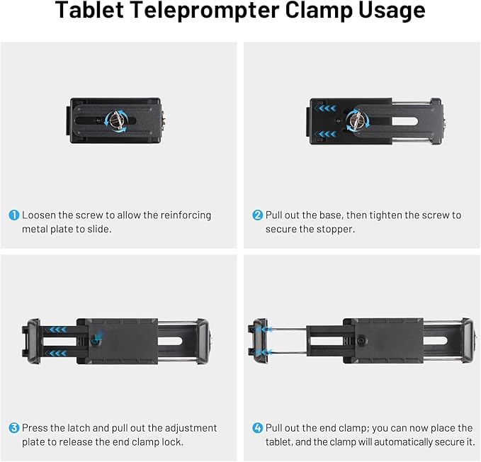 Desview P8 Universal Teleprompter for Smartphone Camera, DSLR Webcam Tablet up to 10" with Bluetooth Remote Foldable Design for Live Streaming Video Recording YouTube TikTok Videos | Teleprompters - TrueDesk