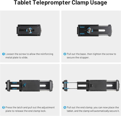 Desview P8 Universal Teleprompter for Smartphone Camera, DSLR Webcam Tablet up to 10" with Bluetooth Remote Foldable Design for Live Streaming Video Recording YouTube TikTok Videos | Teleprompters - TrueDesk