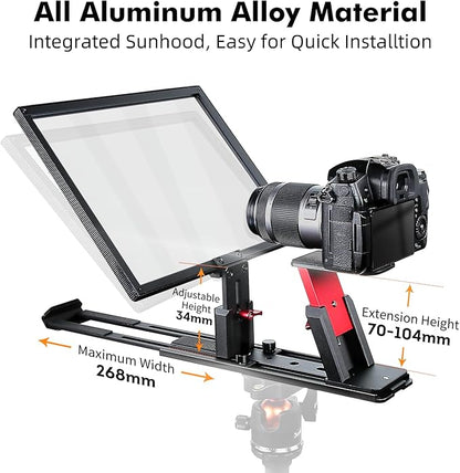 Desview T12S Teleprompter 12.9 inch Metal Teleprompter High Display Glass Compatible with Smartphone Tablet ipad Camera Easy Assembly Carry Case Included Great Partner for Video Making | Teleprompters - TrueDesk