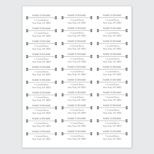 Dotty About Paper Personalized Return Address Labels (25 - 500 Custom mailing Address Labels) - Black and White x 100 | Address Labels - TrueDesk