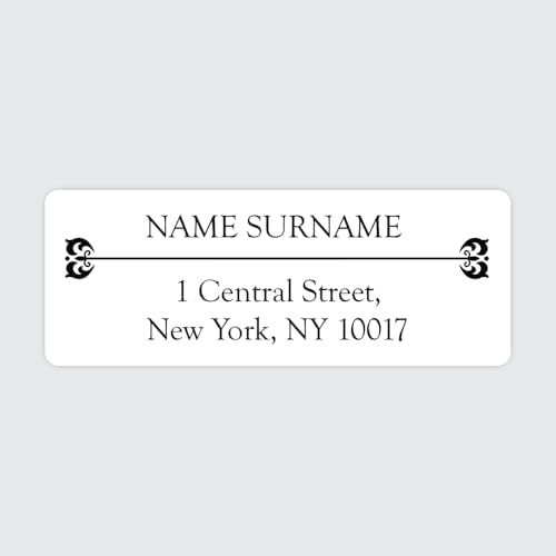 Dotty About Paper Personalized Return Address Labels (25 - 500 Custom mailing Address Labels) - Black and White x 100 | Address Labels - TrueDesk