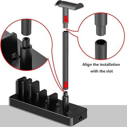 Drevet Charging Station for Multiple Devices, 6 Port USB C Fast Charger Station with 2 AC Outlets and Headset Stand, USB Charging Dock Compatible with Cellphone, Tablet, Kindle, iPhone, iPad and More | Charging Stations - TrueDesk