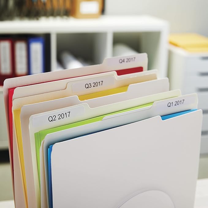DYMO Authentic LW 1 - Up File Folder Labels DYMO Labels for LabelWriter Label Printers White 9/16" x 3 - 7/16" 2 Rolls of 130 (260 Total) | File Folder Labels - TrueDesk