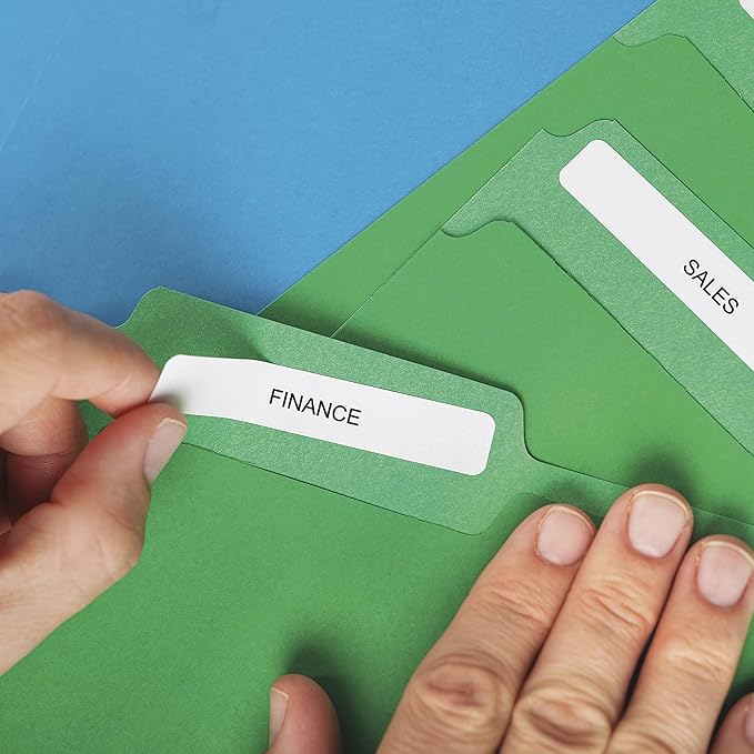 DYMO Authentic LW 1 - Up File Folder Labels for LabelWriter Label Printers, White, 9/16" x 3 - 7/16", 6 Rolls of 130 (780 Total) | Laser Inkjet Printer Labels - TrueDesk