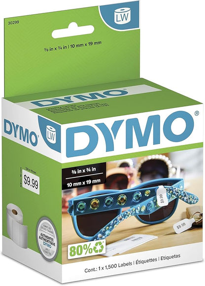 DYMO Authentic LW 2 - Up Price Tag Labels, DYMO Labels for LabelWriter Label Printers, 3/8" x 3/4", 1 Roll of 1500 | Laser Inkjet Printer Labels - TrueDesk
