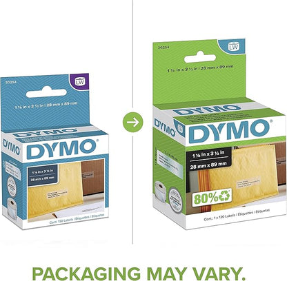 DYMO Authentic LW Clear Mailing Address Labels, DYMO Labels for LabelWriter Label Printers, 1 - 1/8" x 3 - 1/2", 1 Roll of 130 | Address Labels - TrueDesk