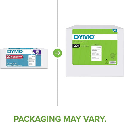 DYMO Authentic LW Extra - Large Shipping Labels for LabelWriter Label Printers, White, 4" x 6", 20 Rolls of 220 (4,400 Total) | Labeling Tapes - TrueDesk