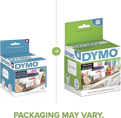 DYMO Authentic LW Large Multi - Purpose Labels, DYMO Labels for LabelWriter Label Printers, 2 - 1/8" x 2 - 3/4", 1 Roll of 320 | All - Purpose Labels - TrueDesk