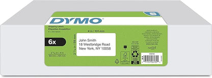 DYMO Authentic LW Large Shipping Labels DYMO Labels for LabelWriter Label Printers 2 - 5/16" x 4 Print Up to 6 - Line Addresses 6 rolls of 300 (1800 Total) | Laser Inkjet Printer Labels - TrueDesk