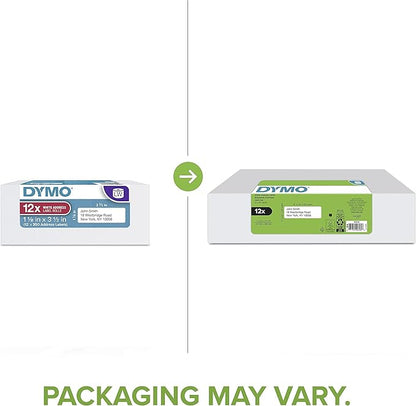 DYMO Authentic LW Mailing Address Labels for LabelWriter Label Printers, White, 1 - 1/8" x 3 - 1/2", 12 Rolls of 350 (4200 Total) | Address Labels - TrueDesk