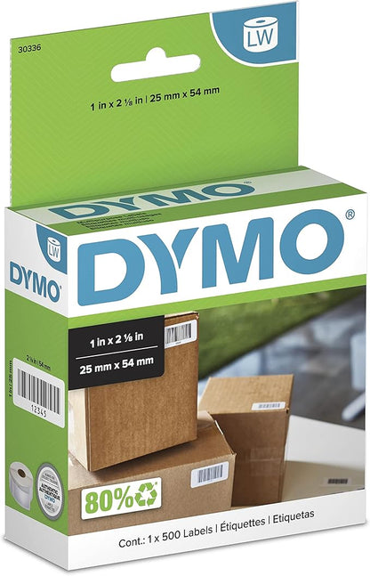 DYMO Authentic LW Multi - Purpose Labels DYMO Labels for LabelWriter Printers Great for Barcodes 1" x 2 - 1/8" 1 Roll of 500 | All - Purpose Labels - TrueDesk