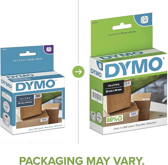 DYMO Authentic LW Multi - Purpose Labels DYMO Labels for LabelWriter Printers Great for Barcodes 1" x 2 - 1/8" 1 Roll of 500 | All - Purpose Labels - TrueDesk