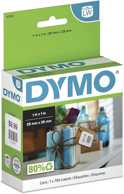 DYMO Authentic LW Multi - Purpose Square Labels DYMO Labels for LabelWriter Printers Great for Barcodes 1" x 1" 1 Roll of 750,(Pack of 10) | All - Purpose Labels - TrueDesk
