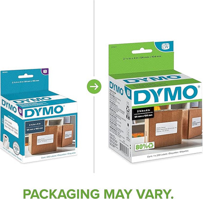 DYMO Authentic LW Shipping Labels, DYMO Labels for LabelWriter Label Printers, 2 - 1/8" x 4", 1 Roll of 220 | Laser Inkjet Printer Labels - TrueDesk