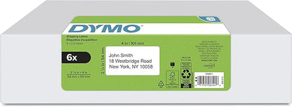 DYMO Authentic LW Standard Shipping Labels for LabelWriter Label Printers, White, 2 - 1/8" x 4", 6 rolls of 220 (1320 Total) | Address Labels - TrueDesk