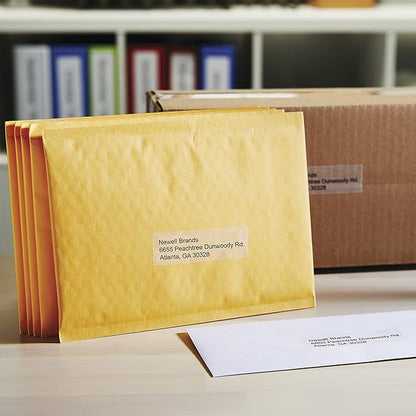DYMO LW Mailing Address Labels for LabelWriter Label Printers, Clear, 1 - 1/8 - Inch x 3 - 1/2 - Inch, Self - Adhesive, 1 Roll of 130 | Address Labels - TrueDesk
