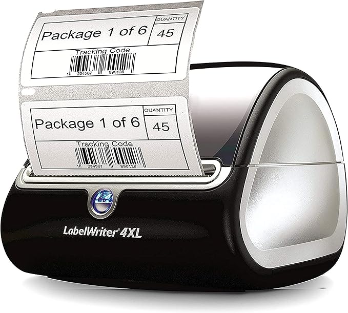 Dymo S0947420 LabelWriter 4XL High Capacity Large Shipping Labels, 102 x 59 mm, 2 Rolls of 575 - Black Print on White | Address Labels - TrueDesk