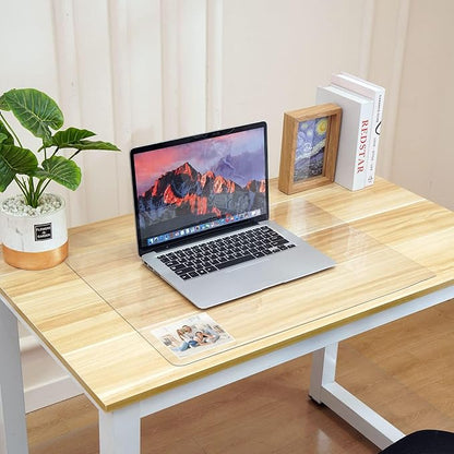 Easy Easy Life Clear Desk Mat Pad 14’’x24’’ Transparent PVC Desk Blotter Plastic Vinyl Desk Pad on Top of Desks Waterproof Writing Desk Pad Table Cover Protector Mat with Mouse Pad for Office Desktop | Desk Pads Blotters - TrueDesk
