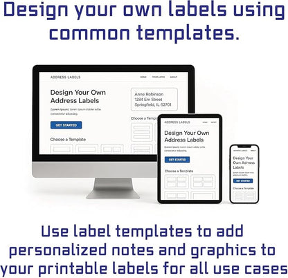 Easy Peeling Printable Address Shipping Labels, 1" x2 5/8" | Customizable Sticker | White | 15,000 Blank Mailing and Shipping Labels | Inkjet and Laser Printer Guaranteed | Blank Labels | Laser Inkjet Printer Labels - TrueDesk