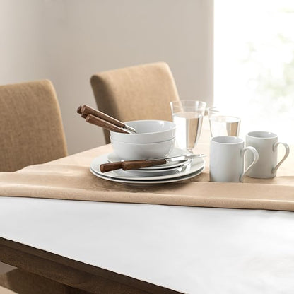 Elrene Home Fashions Deluxe Heavy Duty Table Pad Protector Cushioned Flannel Backing, 52" x 144", White | Table Pads - TrueDesk