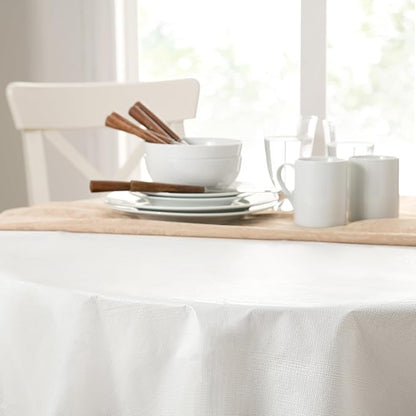 Elrene Home Fashions Deluxe Heavy Duty Table Pad Protector Cushioned Flannel Backing, 70" Round, White | Tablecloths - TrueDesk