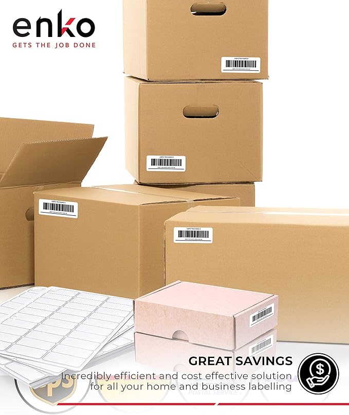 enKo - 3 - 1/2 x 5 Inch Label - White Blank - 4 Up Per Sheet Shipping Address Mailing Labels for Laser Inkjet Printer (900 Sheets, 3600 Labels) | Laser Inkjet Printer Labels - TrueDesk