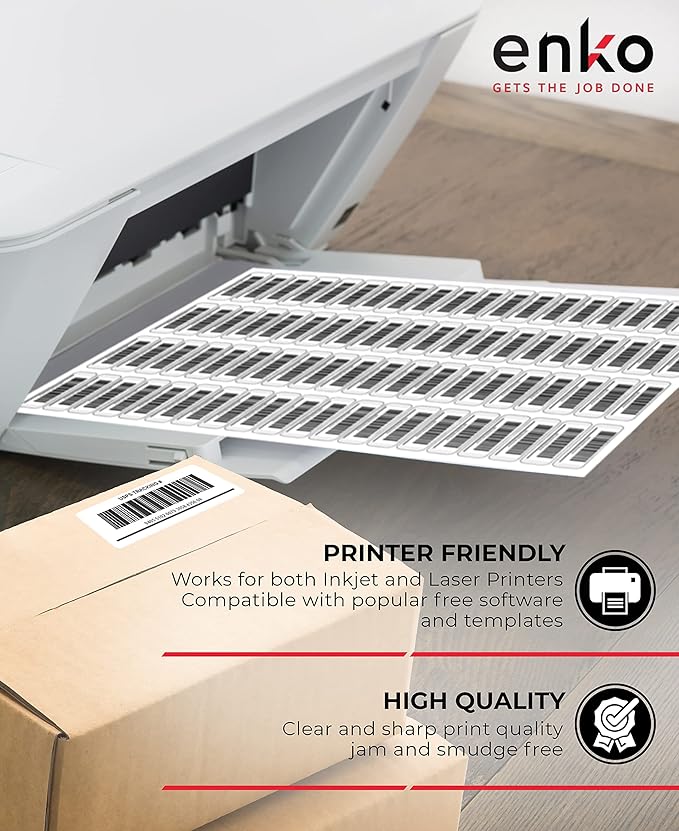 enKo - 3 - 1/2 x 5 Inch Label - White Blank - 4 Up Per Sheet Shipping Address Mailing Labels for Laser Inkjet Printer (900 Sheets, 3600 Labels) | Laser Inkjet Printer Labels - TrueDesk