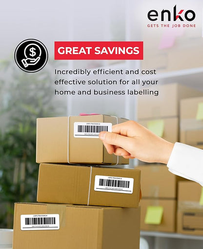 enKo 8000 Labels, 1/2" x 1 - 3/4" - White - Address, Mailing, Shipping & Barcode Blank Labels for Laser and Inkjet Printers | Laser Inkjet Printer Labels - TrueDesk