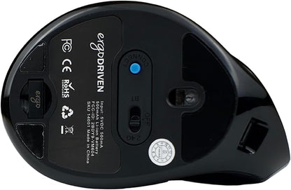 Ergodriven Om Vertical Ergonomic Mouse | Wireless: Bluetooth & 2.4G | Rechargeable, Optical, 4 DPI Levels, 5 Custom Buttons | for PC, Mac, Laptop, Computer | Silent Click | Copy/Paste Function | Mice - TrueDesk
