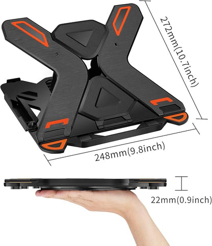 Ergonomic Adjustable Laptop Stand for Desk with Phone Holder & 360° Rotation - Foldable Portable Stand for 10 - 17" Laptops, MacBook Pro 16", Gaming Laptops, Tablets | Heavy - Duty & Ventilated Design | Stands - TrueDesk