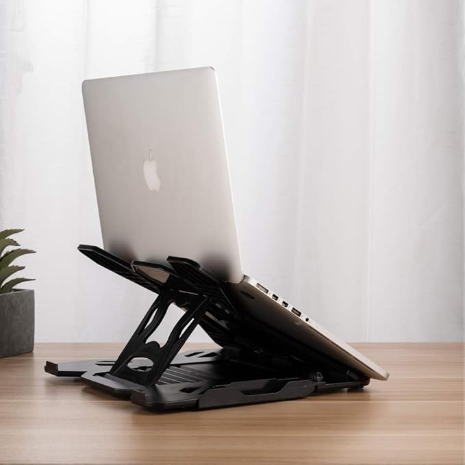 Ergonomic Adjustable Laptop Stand for Desk with Phone Holder & 360° Rotation - Foldable Portable Stand for 10 - 17" Laptops, MacBook Pro 16", Gaming Laptops, Tablets | Heavy - Duty & Ventilated Design | Stands - TrueDesk