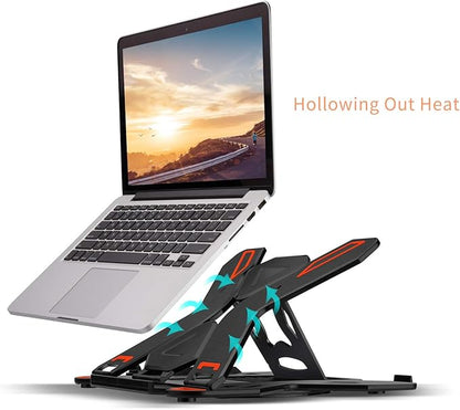 Ergonomic Adjustable Laptop Stand for Desk with Phone Holder & 360° Rotation - Foldable Portable Stand for 10 - 17" Laptops, MacBook Pro 16", Gaming Laptops, Tablets | Heavy - Duty & Ventilated Design | Stands - TrueDesk