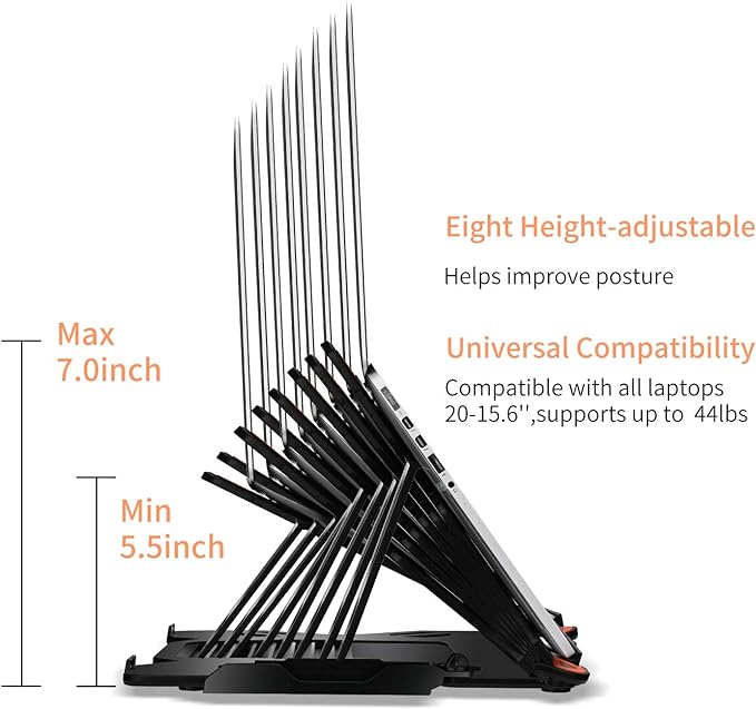 Ergonomic Adjustable Laptop Stand for Desk with Phone Holder & 360° Rotation - Foldable Portable Stand for 10 - 17" Laptops, MacBook Pro 16", Gaming Laptops, Tablets | Heavy - Duty & Ventilated Design | Stands - TrueDesk