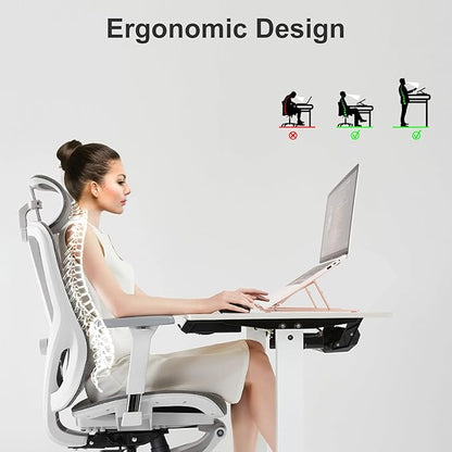 Ergonomic and Foldable Laptop Stand for Desk, Adjustable Riser, Fits All Laptops and Notebooks up to 17,Ultra - Thin,Ventilated Cooling,ABS+Silicone,Gold. | Stands - TrueDesk