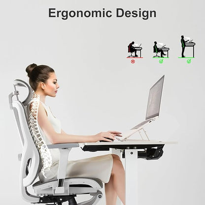 Ergonomic and Foldable Laptop Stand for Desk, Adjustable Riser, Fits All Laptops and Notebooks up to 17,Ultra - Thin,Ventilated Cooling,ABS+Silicone,Starlight. | Stands - TrueDesk