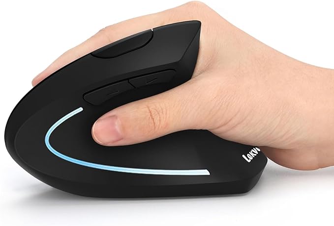 Ergonomic Mouse, LEKVEY Vertical Wireless Mouse - Rechargeable 2.4G Optical Vertical Mice : 3 Adjustable DPI 800/1200/1600 Levels 6 Buttons, for Laptop, Mac, PC, Computer, Desktop, Notebook etc, Black | Mice - TrueDesk
