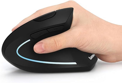 Ergonomic Mouse, LEKVEY Vertical Wireless Mouse - Rechargeable 2.4G Optical Vertical Mice : 3 Adjustable DPI 800/1200/1600 Levels 6 Buttons, for Laptop, Mac, PC, Computer, Desktop, Notebook etc, Black | Mice - TrueDesk