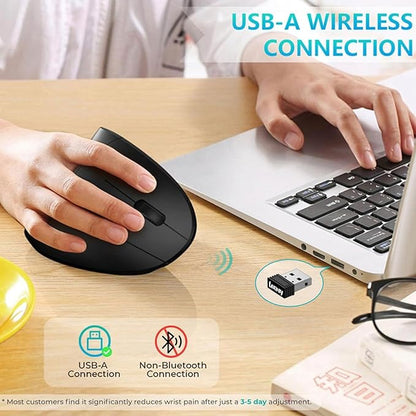 Ergonomic Mouse, LEKVEY Vertical Wireless Mouse - Rechargeable 2.4G Optical Vertical Mice : 3 Adjustable DPI 800/1200/1600 Levels 6 Buttons, for Laptop, Mac, PC, Computer, Desktop, Notebook etc, Black | Mice - TrueDesk