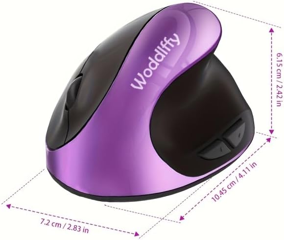 Ergonomic Mouse Wireless,Vertical Mouse with Silent Click Right Handed Small Mouses with 6 Buttons 1000/1200/1600 for Laptop,Desktop,PC, MacBook（Purple AA） | Mice - TrueDesk