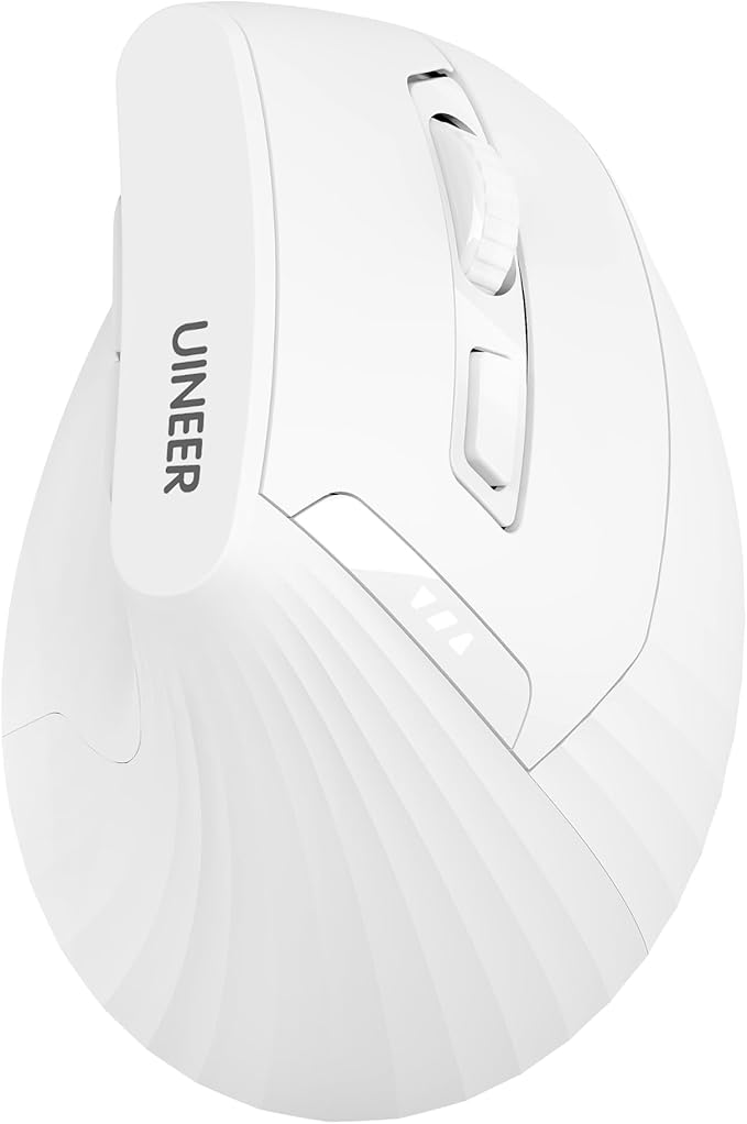 Ergonomic Mouse,Wireless Mouse,Bluetooth Vertical Mouse with BT5.0/4.0/2.4G, Rechargeable with Battery Indicator,Ergonomic Design for Comfort and Reduced Wrist Strain for Home,Office Use(White) | Mice - TrueDesk